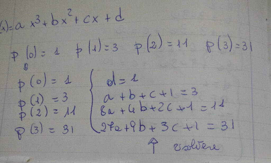 Un Polinomio Di Terzo Grado P X E Tale Per Cui P 0 1 P 1 3 Algorithms And Math