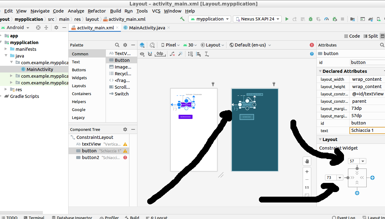 Android studio component tree как открыть