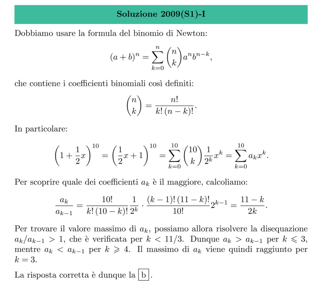 polinomio espansione dell’espressione (1 + 1/2 x)^10 – Algo and Math