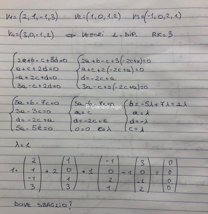 Combinazione Lineare Tra I 3 Vettori L.I – Algo And Math