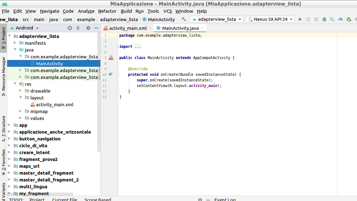 android studio listview add view