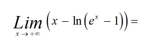 lim –> +infinito di (x – ln(e^x -1)) . calcolandolo – Algo and Math