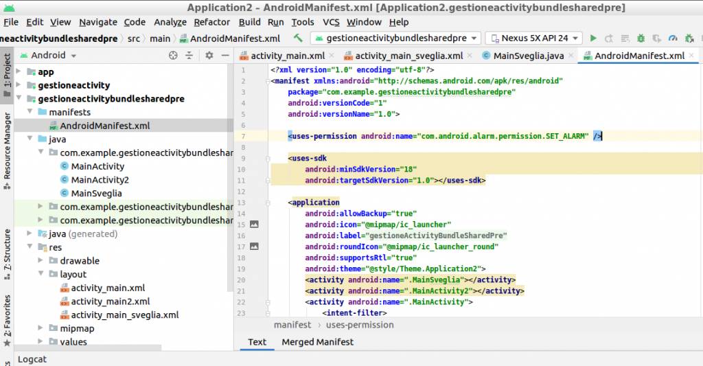 android studio intent extra