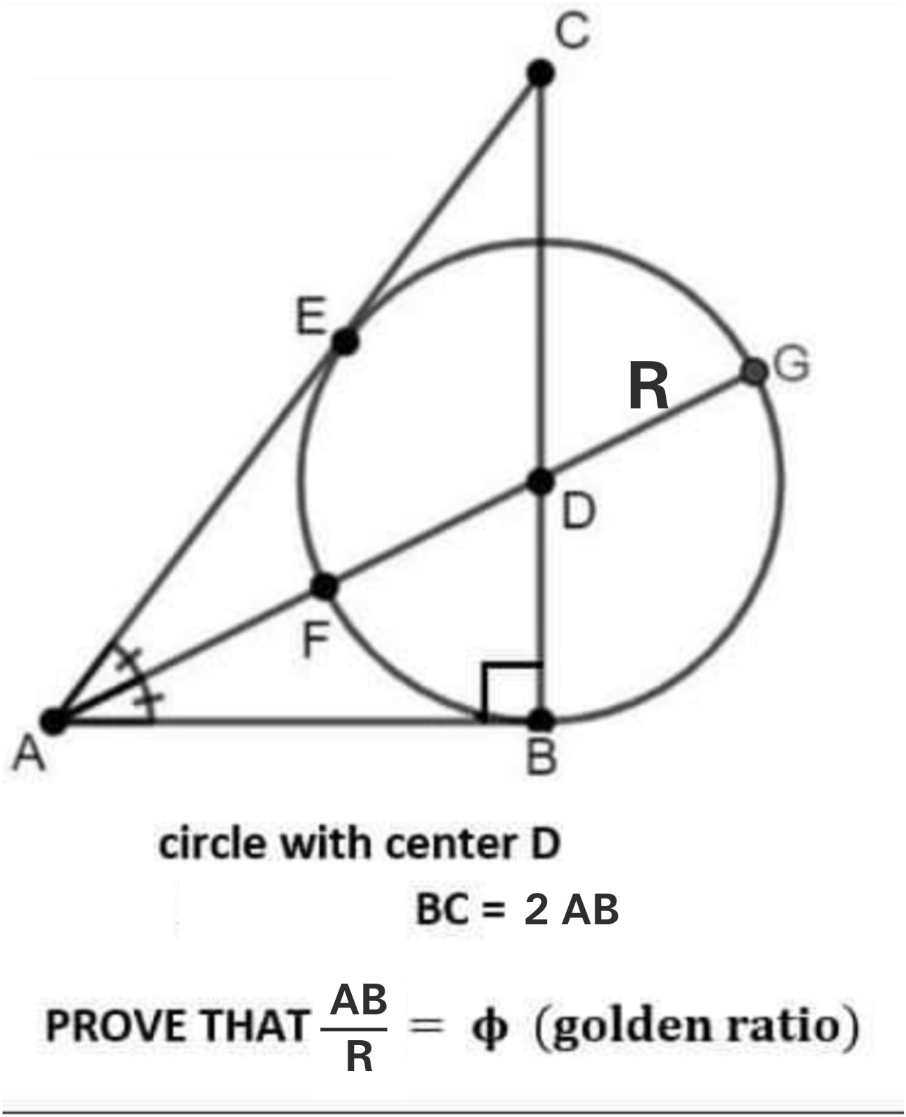 ho il triangolo rettangolo ABC e cerchio con centro D. Sapendo che BC ...