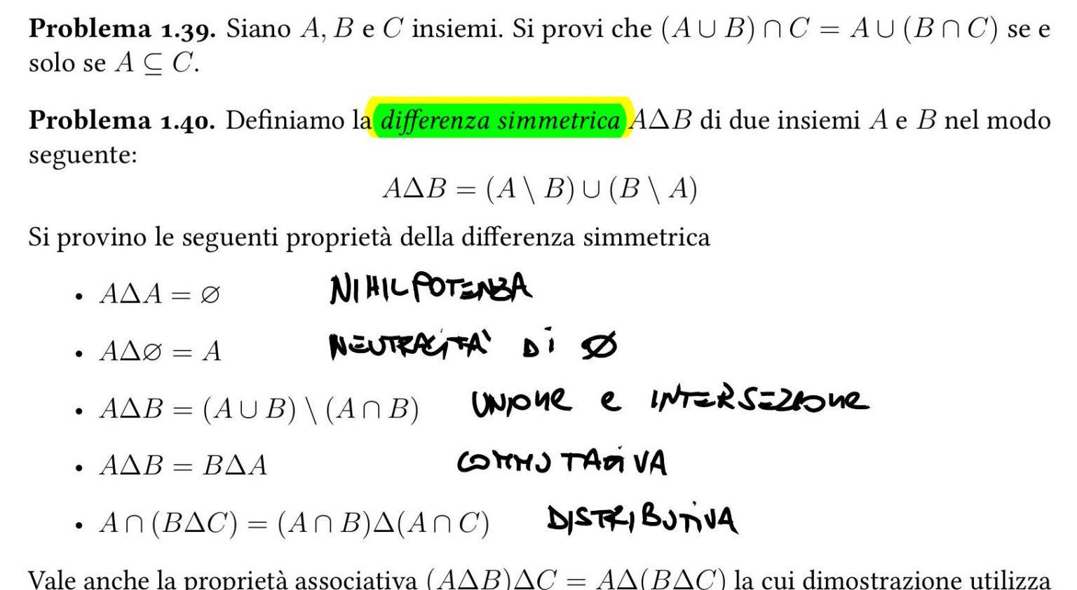 Siano A, B E C Insiemi. Si Provi Che (A Unito B) Intersecato C = A ...