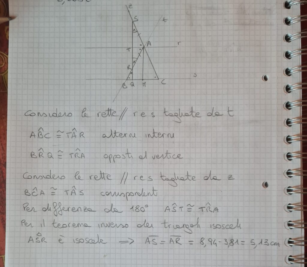 sia ABC un triangolo isoscele tale che AB = AC e sia M il punto medio ...